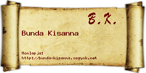 Bunda Kisanna névjegykártya
